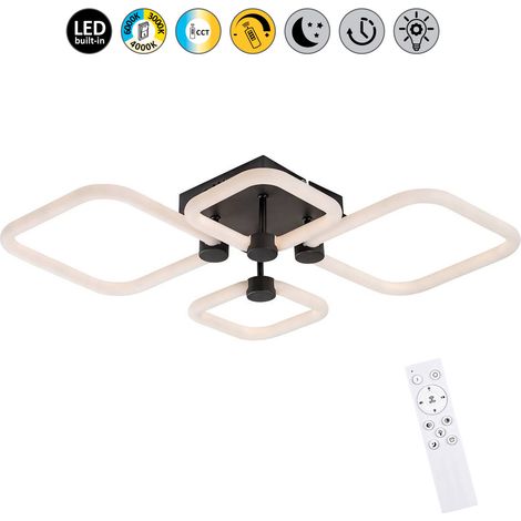 Plafoniera LED Rabalux Sotiris 47W nera dimmerabile telecomando (1/5)