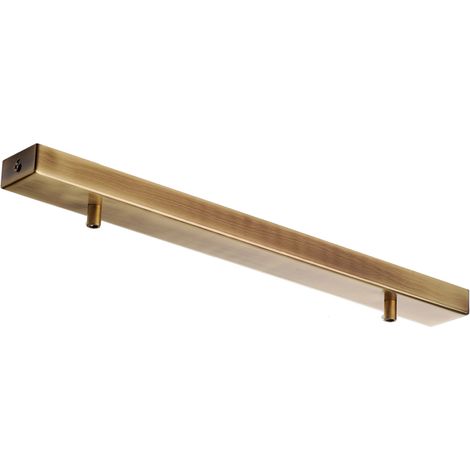 Binario Rettangolare Multicavo 2 Luci In Ferro Bronzato 50 Cm (1/2)