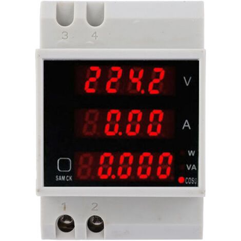 Rail de compteur multifonction D52-2048, affichage numérique, tension AC, courant, facteur de puissance, AC80 300V, 100A (1/5)