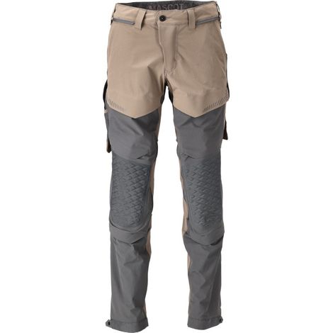 Pantalones con bolsillos para rodilleras MASCOT Ultimate - Ligeros y repelentes al agua - 22279-605-Taupe/Black-50