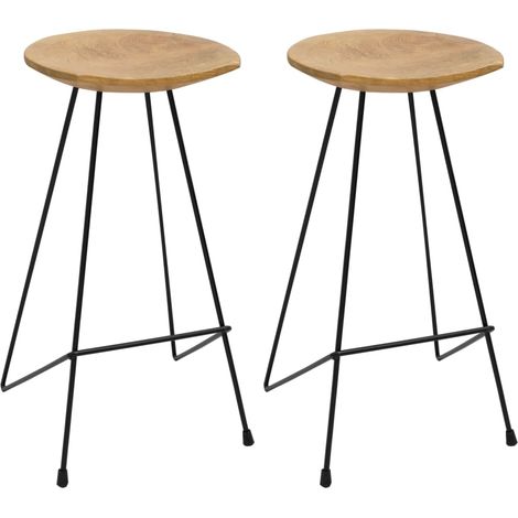 vidaXL Sgabelli da Bar 2 pz in Legno Massello di Teak (1/5)