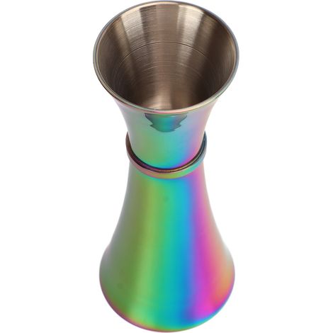 Doppel-Jigger aus Edelstahl 304, verdicktes Design, große Öffnung, glänzende Oberfläche, leicht zu reinigen, Alkohol-Messwerkzeug, farbenfroh (1/5)