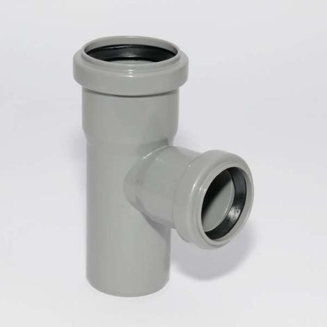 HT Abzweig mit Muffe und Gummidichtungen HT-Rohr DN 50/40 87° HTEA