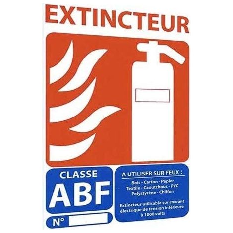 Panneau signalétique extincteur ABF