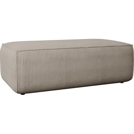 Pouf en velours côtelé taupe AMELIA