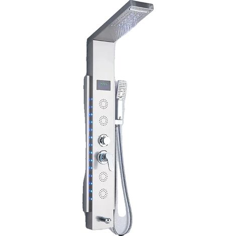 Panneau de Douche LED, Nickel Brossé, Affichage de la Température de l'Eau, Nickel brossé 8003 (1/2)