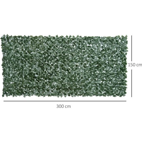 Künstliche Hecke, Sichtschutzrolle 3 x 1,5 m, künstlicher Efeu-Sichtschutzzaun für Balkon und Terrasse
