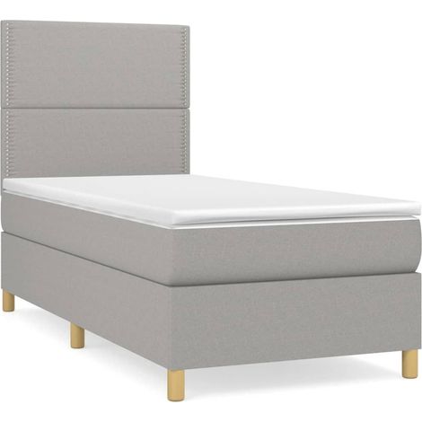 Maison Exclusive - Boxspringbett mit Matratze Hellgrau 90x200 cm