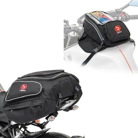 Borsa serbatoio MR4 con magnete e fissaggio a cinghia 9Ltr + Borsa sella X50 portapacchi posteriore 50Ltr