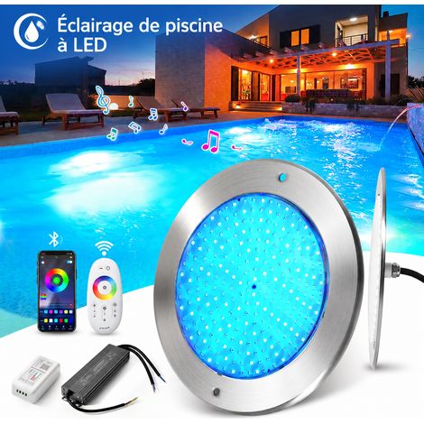 Projecteur LED de piscine extra-plat inox 25W blanc chaud Ø 230 mm IP68 DC 12V blanc chaud 25w 230mm 51 × 26 × 28 cm 13 kg – Livraison gratuite