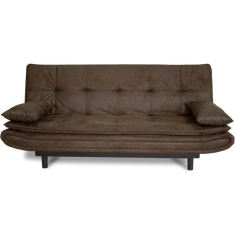 Banquette clic-clac DARIUS - Tissu Marron - L 194 x P 121 x H 83 cm - Fabriqué en Ukraine (1/5)