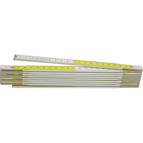 Metrica DOPPIOMETRO IN LEGNO BIANCO/GIALLO lunghezza mt.2 12.00 pz