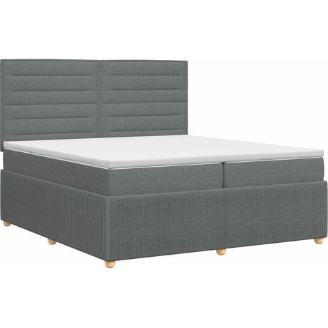Maison Exclusive - Letto box spring con materasso Grigio Scuro 200 x 200 cm (1/5)