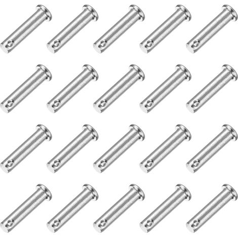 20Pcs M8 x 35mm Goupilles À Trou Unique, 304 Acier Inoxydable Tête Plate Goupilles Pour Attelage De Remorque, Réparation Mécanique, Installation De Meubles, Équipement Industriel (1/5)
