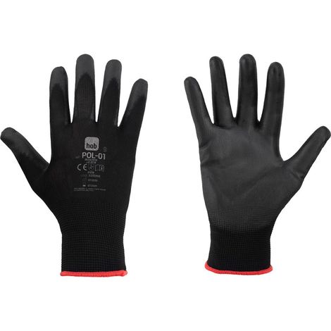 GUANTI POLIESTERE/POLIURETANO 'SPECIAL HOB POL-01' Tg. 8 - colore nero