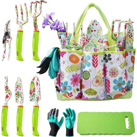 Robustes Gartengeräte-Set mit Tasche und Zubehör, Geschenkidee für Eltern und Gartenliebhaber
