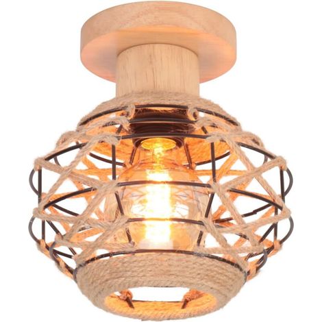 Plafonnier Vintage, E27 Lampe De Plafond Rétro, Abat-Jour Cage En Ficelle Métallique Ø20CM,Pour Salon Salle Chambre (1/5)