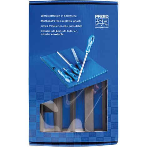 PFERD TOOLS Werkstattfeilen-Set WRU 5-tlg. in Rolltasche 200mm Hieb 2 universell zum Schruppen und Schlichten (1/4)