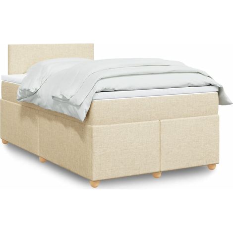 Boxspringbett mit Matratze Creme 120x190 cm Stoff (1/5)