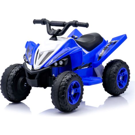 Quad électrique enfant 12V bleu avec lumières LED, musique intégrée, vitesse réglable, marche avant arrière, batterie rechargeable (1/5)