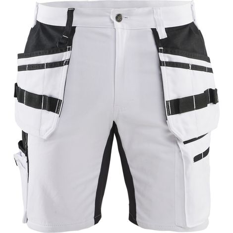 Pantalón corto de trabajo elástico para pintor 1911 - Blanco/Negro M - FR(44) - SE(C50) - Normas