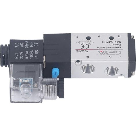 Électrovanne pneumatique, interrupteur pneumatique, 2 positions, 5 voies, 220 V CA, PT1/4 pour la commande