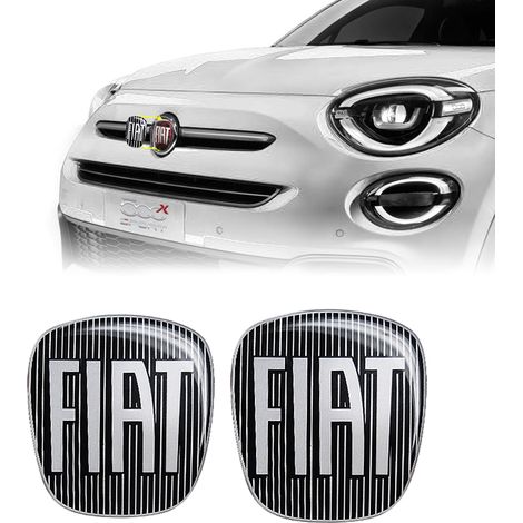 Adesivo Fiat 3D Ricambio Logo per 500X - Confezione: ANTERIORE + POSTERIORE - Colore: NERO