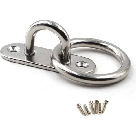 de 1 M8 Patère de fixation au plafond Crochet de fixation murale en acier inoxydable 304 pour balançoire de yoga, quincaillerie pour bateau Paquet (vis incluses) (1/4)