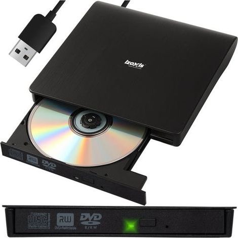 Lecteur externe avec graveur CD/DVD, capacité de 1 To (1/5)