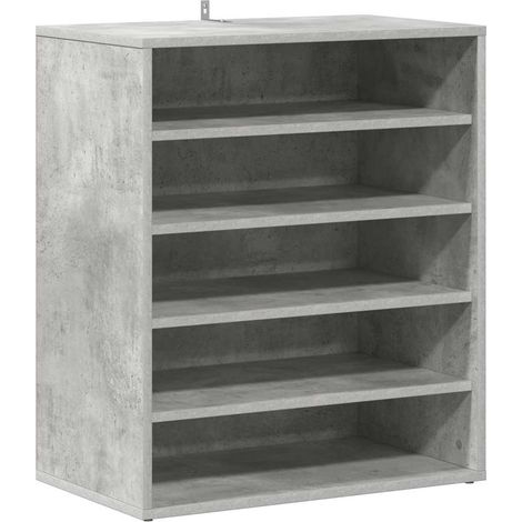 Armoire à chaussure Meuble à chaussures Gris béton 60x35x70 cm Bois d’ingénierie (1/5)