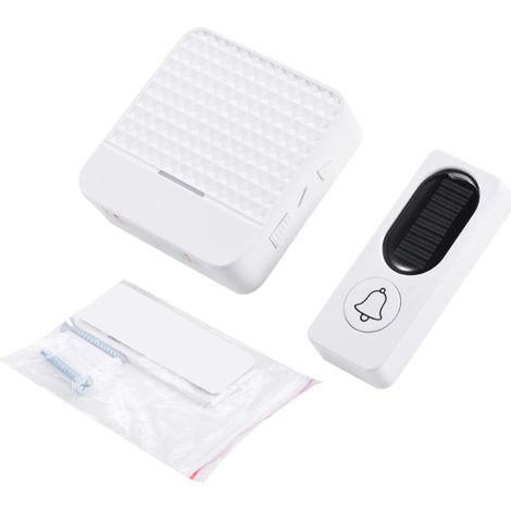 1 Sonnette sans fil, émetteur solaire étanche, récepteur prise UE, 52 mélodies, veilleuse automatique (1/5)