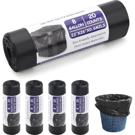 Lot de 100 sacs de toilette biodégradables - Noir - Pour toilettes de camping, toilettes mobiles, équipements de camping (1/5)