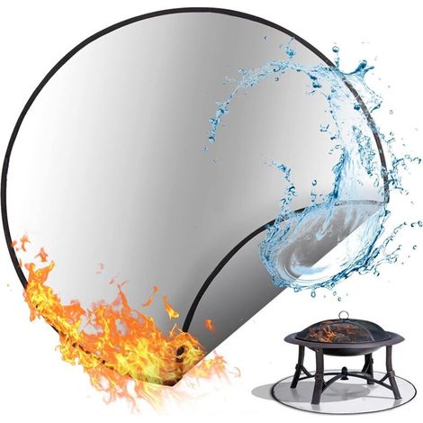 SABIR Tapis Ignifuge 91,4 cm Tapis Barbecue Tapis de Foyer rond Tapis Coupe-Feu Tapis de Protection Résistant à la Chaleur Coussin De Foyer pour Jardin, Balcon ou Terrasse extérieur (1/5)