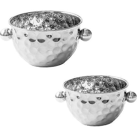 Lot de 2 seaux à glace en acier inoxydable avec pelles à glace, récipients pour boissons, bouteilles de bière et seaux à glace (RK) (1/5)