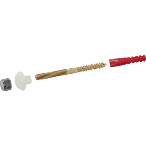 Fijaciones para Tapa WC QUICK PLOMBERIE- Tornillos Cabeza Ciega de 6x80mm Tacos 8x40mm x 2 Unidades