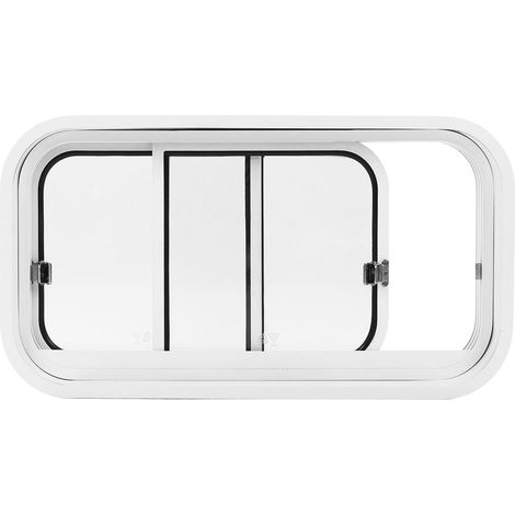 Marinefenster 800 x 400 mm, abgerundet, bidirektional verschiebbar, abgedichtet, wasserdicht, hohe Lichtdurchlässigkeit für Schiffe und Yachten ohne festen Rahmen (1/5)