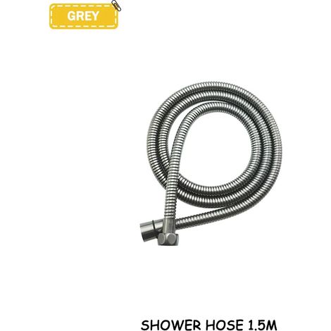 (Tuyau gris uniquement) Accessoires de douche et de salle de bain en laiton doré brossé, pommeau de douche rond ou carré haute pression à économie d'eau pour baignoire et baignoire. (1/5)