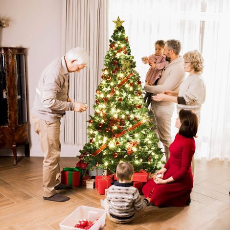 Weihnachtsbaum kunstlicher tannenbaum christbaum mit metallstander 150 240 cm grun 210 cm