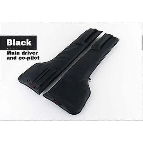 Poches de rangement en cuir PU pour sièges auto, organisateur de voiture, coussinet anti-fuites pour fentes de siège, rembourrage doux (2 pièces noires)