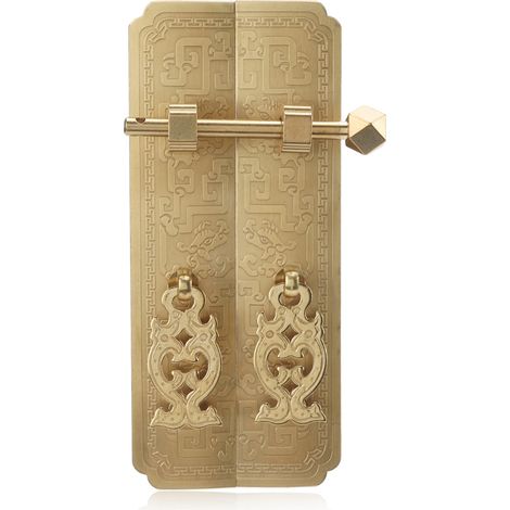 Poignée de tiroir antique à motif de dragon de 16 cm, style chinois, en laiton finement sculpté avec étiquette. (1/5)