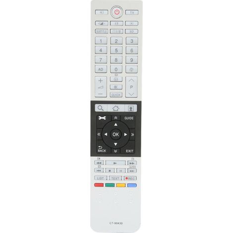 Télécommande de remplacement compatible avec Toshiba CT 90430 CT 90429 CT 90427 CT 90428 CT 90444 4K et autres téléviseurs UHD