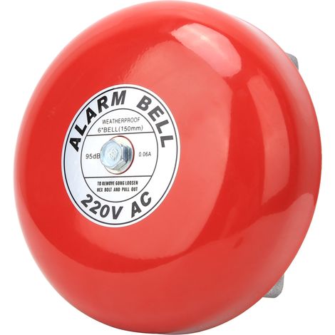 Sonnette d'alarme incendie CB-6B 150 mm 95 dB rouge pour bâtiments industriels et ascenseurs, 220 V CA, 60 mA (1/5)
