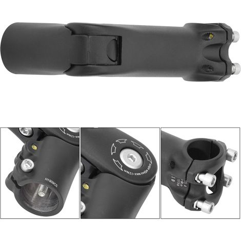 Potence de vélo VTT réglable en hauteur et longueur, alliage aluminium léger - Adaptateur 25.4/110 mm pour guidon (1/5)