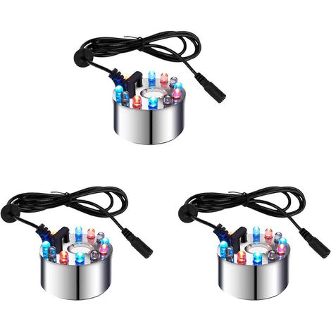 Trois mini atomiseurs, 12 lumières LED, adaptés aux atomiseurs de fontaine/bassin, aux humidificateurs d'air et aux occasions telles que Halloween et Noël. (1/5)