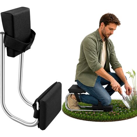 Genouillère jardinage jambe Banc genoux cadre acier sangles réglables genouillères jardin construction pose carrelage aide genoux (1/5)