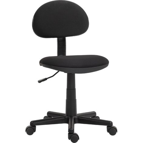 HOMCOM Armless Office Chair with Adjustable Height 360° Swivel Wheels Black (1/5)