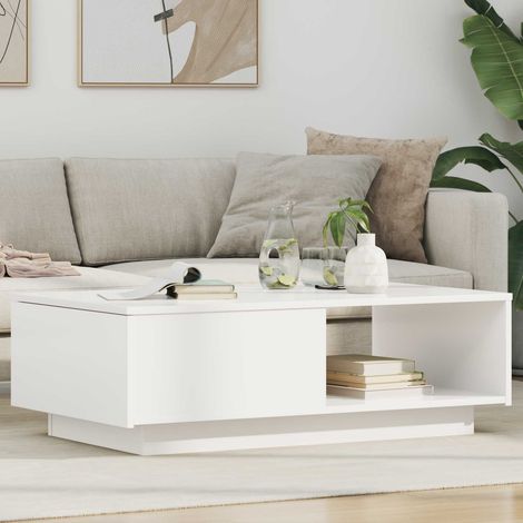 vidaXL  Coffee Table  with Drawer White 95 x 55 x 31 cm Engineered Wood