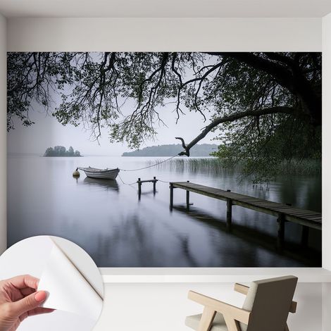 Fotomurale adesivo - parete decorativa - decorazione casa - stile moderno parete - Lago tranquillo 152x104 cm (1/5)