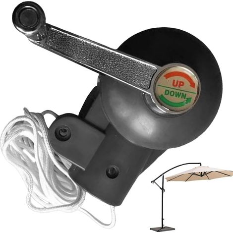 Kurbelgriff für Sonnenschirm – 1 Stück – Edelstahl und PP – Universell drehbar, rostbeständig – Für Ampelschirme im Außenbereich – Durchmesser 43 mm (1/5)