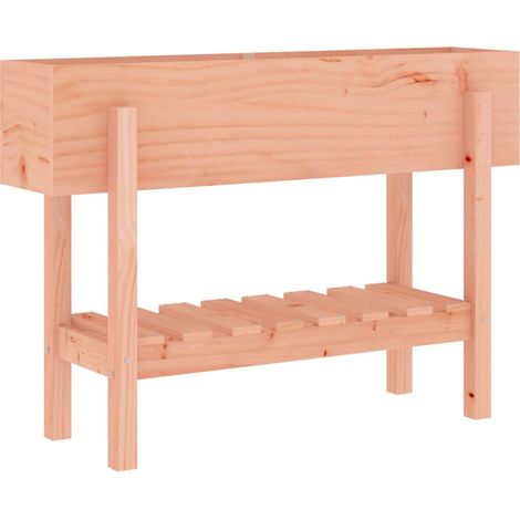 Macetero bancal elevado plantas flores terraza jardín jardín 101 x 30 x 69 cm madera maciza de abeto Douglas marrón 020039310